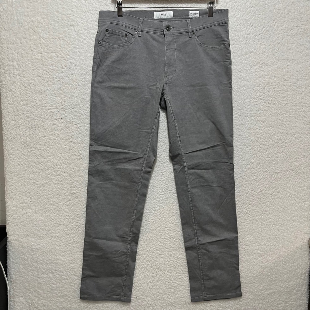 BRAX Cooper Fancy Regular Fit Men's Grey Casual Pants‎ Size 34x32